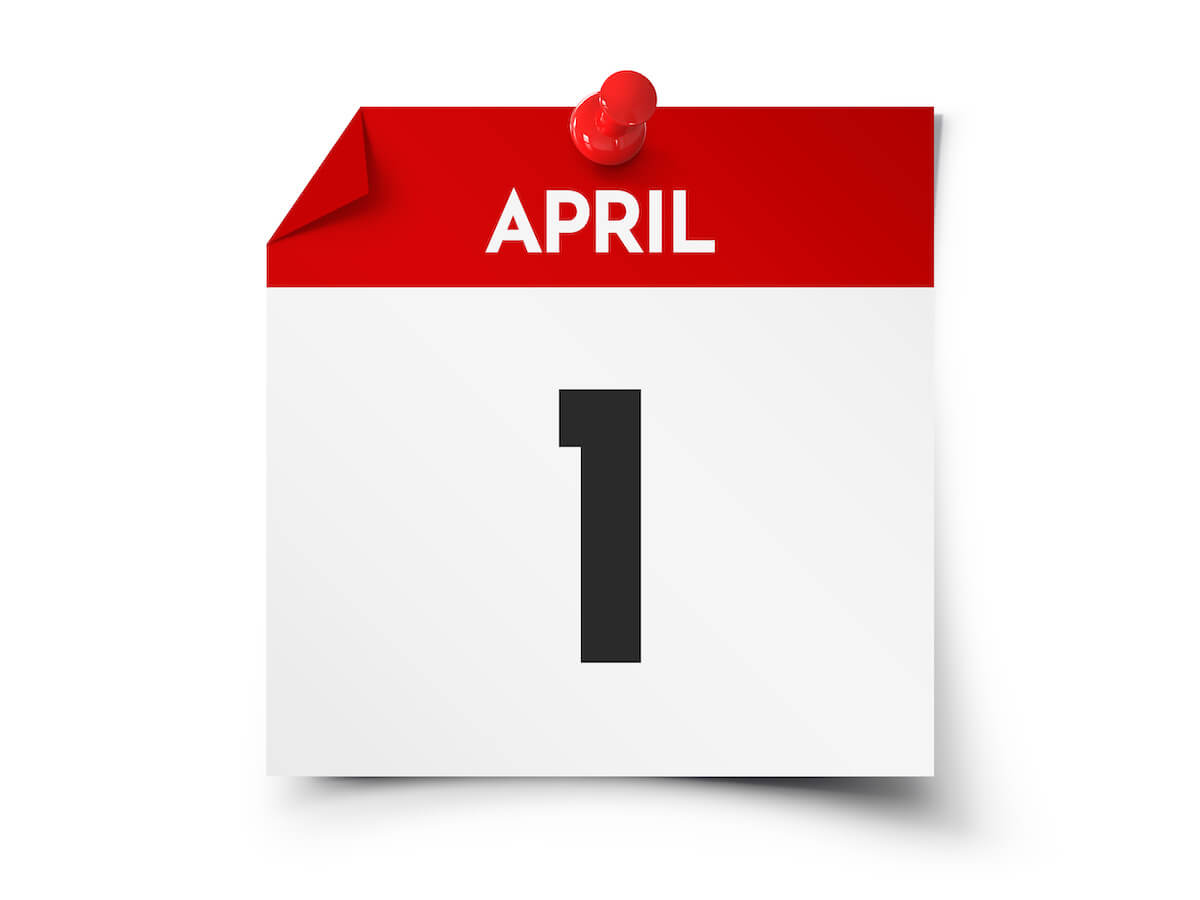 Image of calendar with April 1