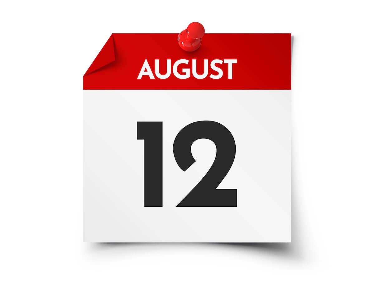 Illustration of calendar with August 12th