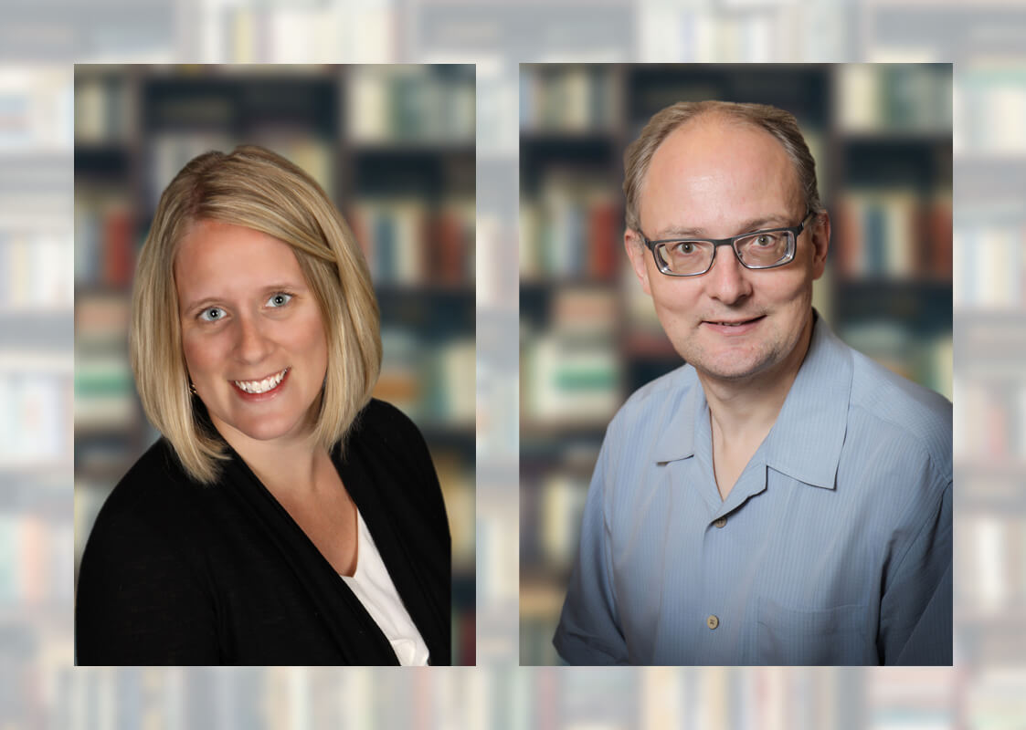 Side by side photo of Dr. Jill Amsberry and Dr. Tom Math