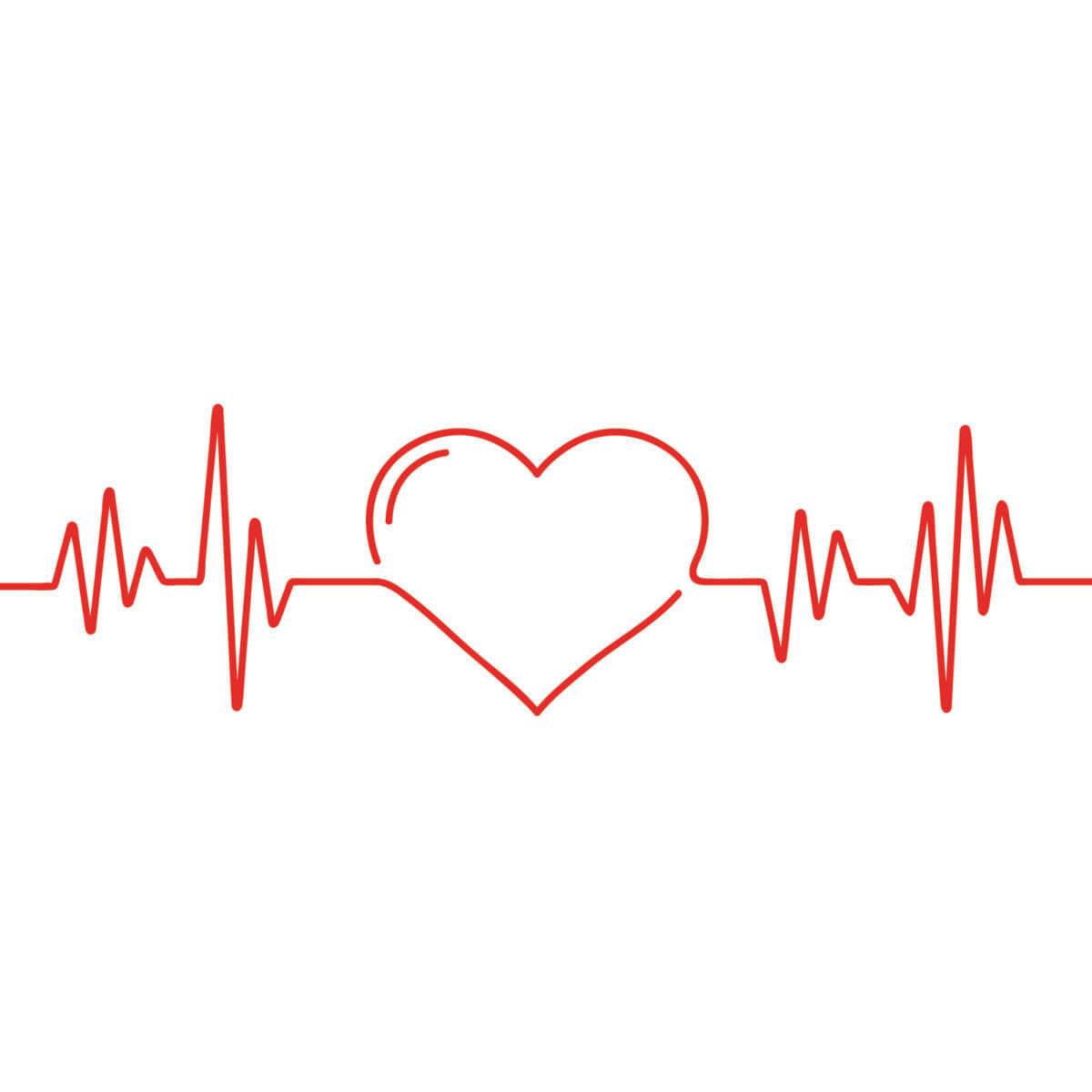 Illustration of a heart with EKG lines