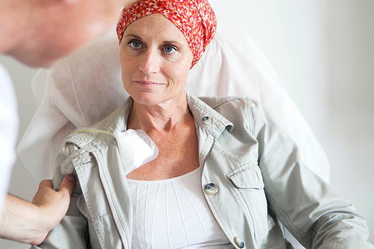 Woman with cancer visiting her physician