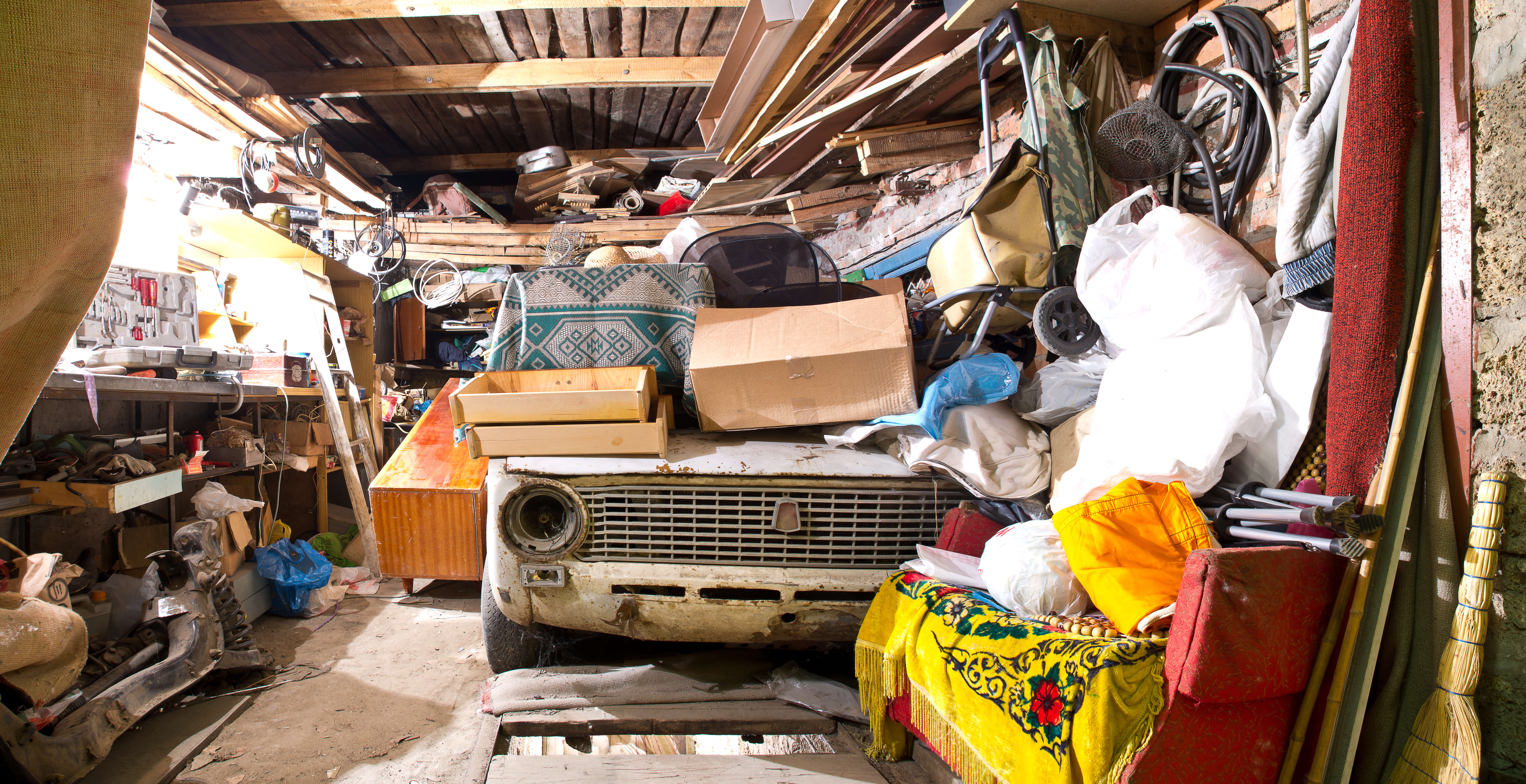 Photo of clutter in a garage