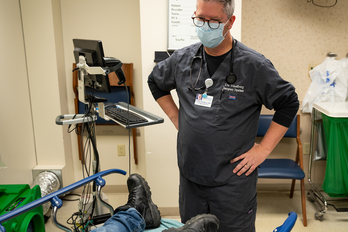 Photo of a CentraCare ER physician with a patient in Willmar