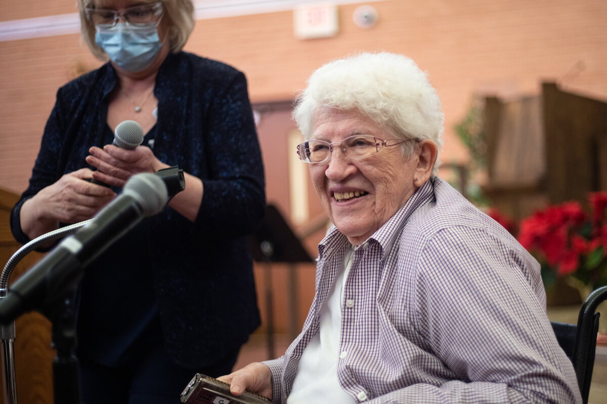 Photo of a resident in a skilled nursing facility