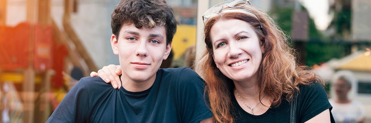 Photo of mother with teenage son