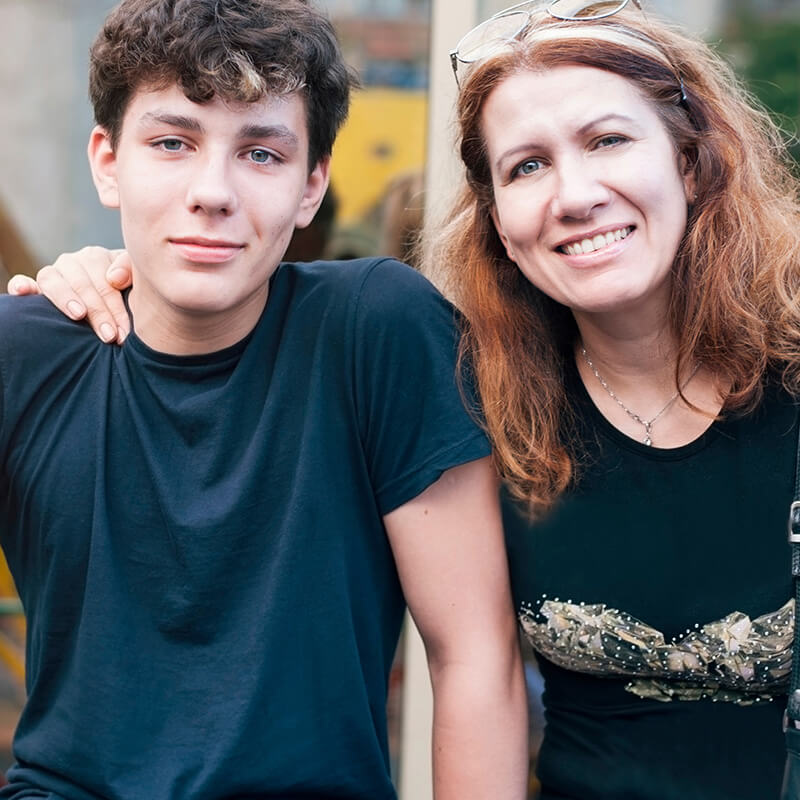 Photo of mother and teenage son