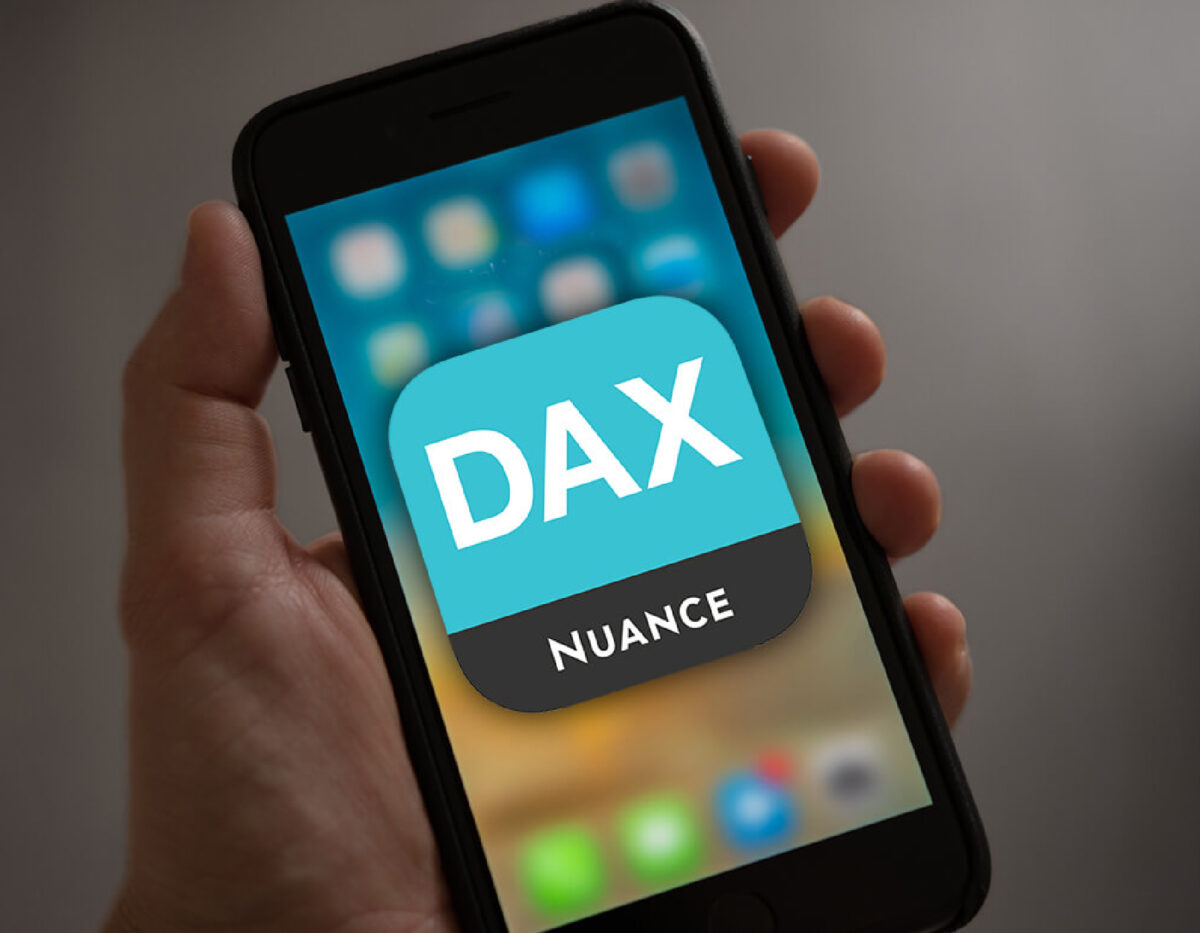 Photo of cell phone with Dax Nuance highlighted