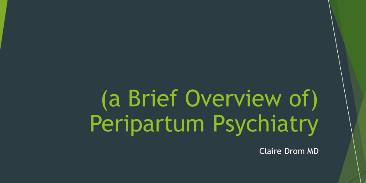 Graphical cover for the Peripartum Psychiatry Clinical Updates CME Slides