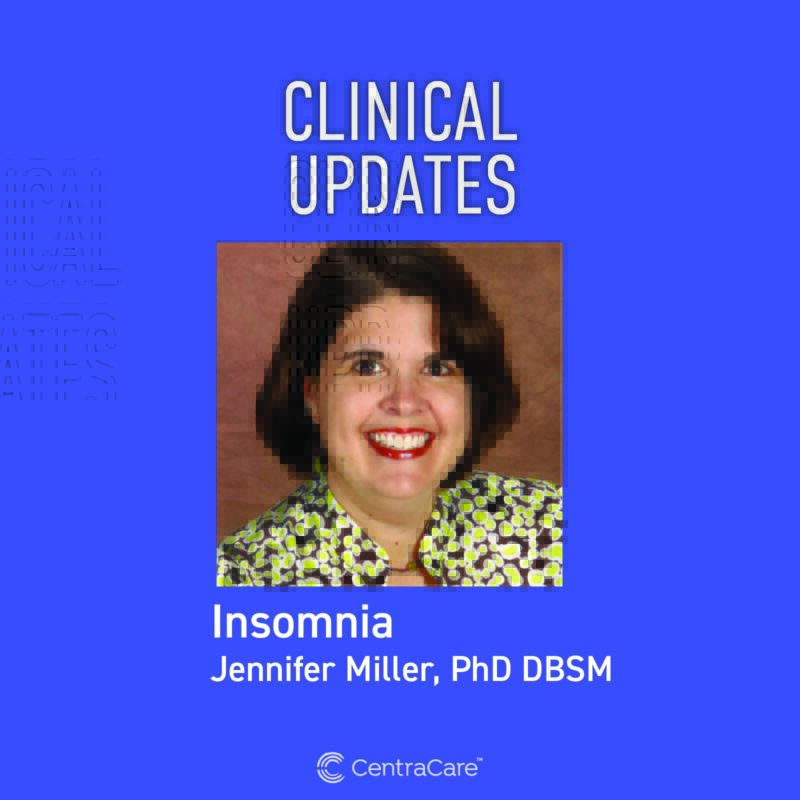 Photo of Jennifer Miller PhD DBSM for the Clinical Updates Podcast and CME on the topic of Insomnia