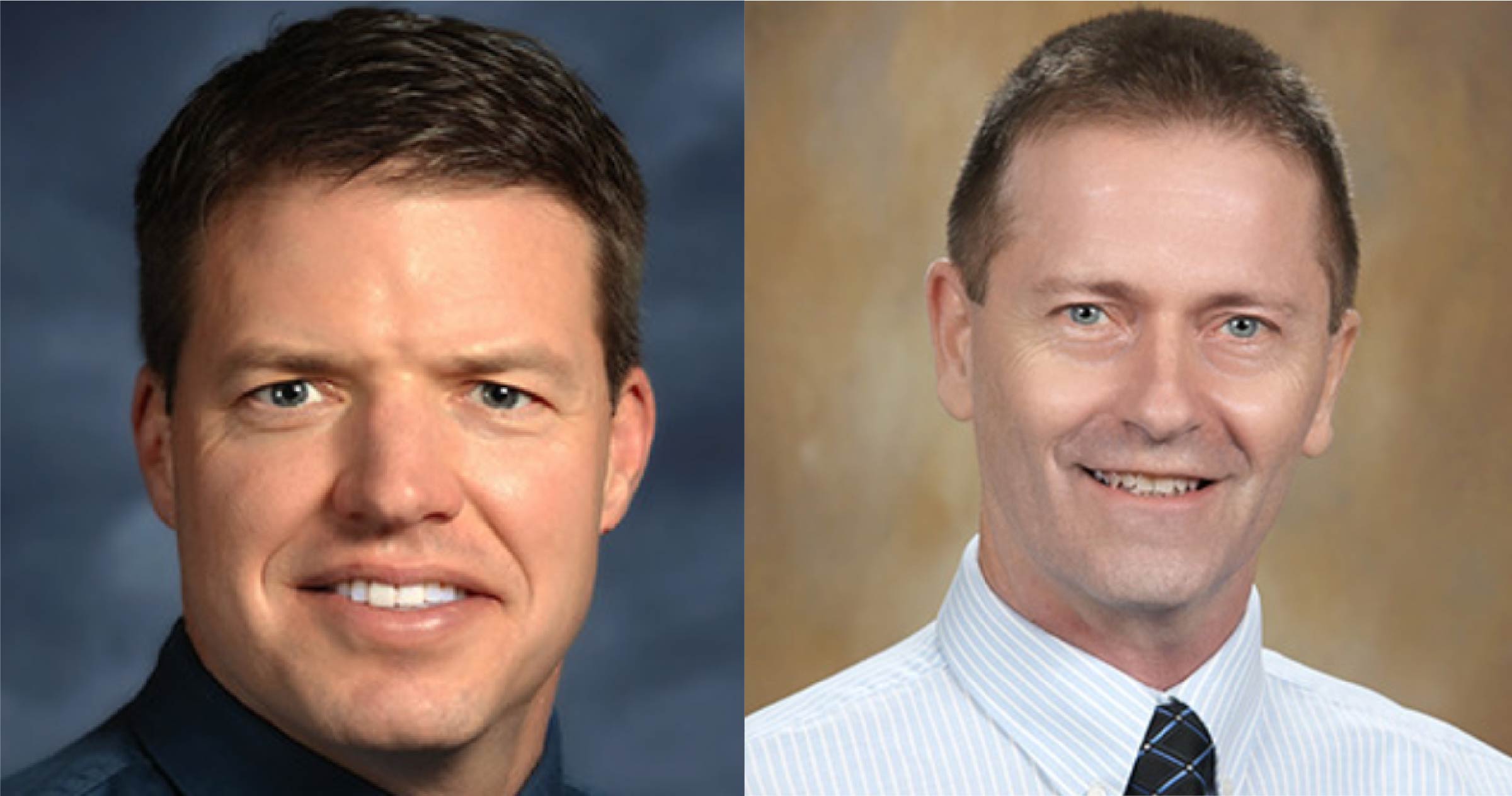 Side by side photos of Drs. Abrams and DeVine