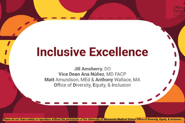 Powerpoint Slides cover with the title, Inclusive Excellence