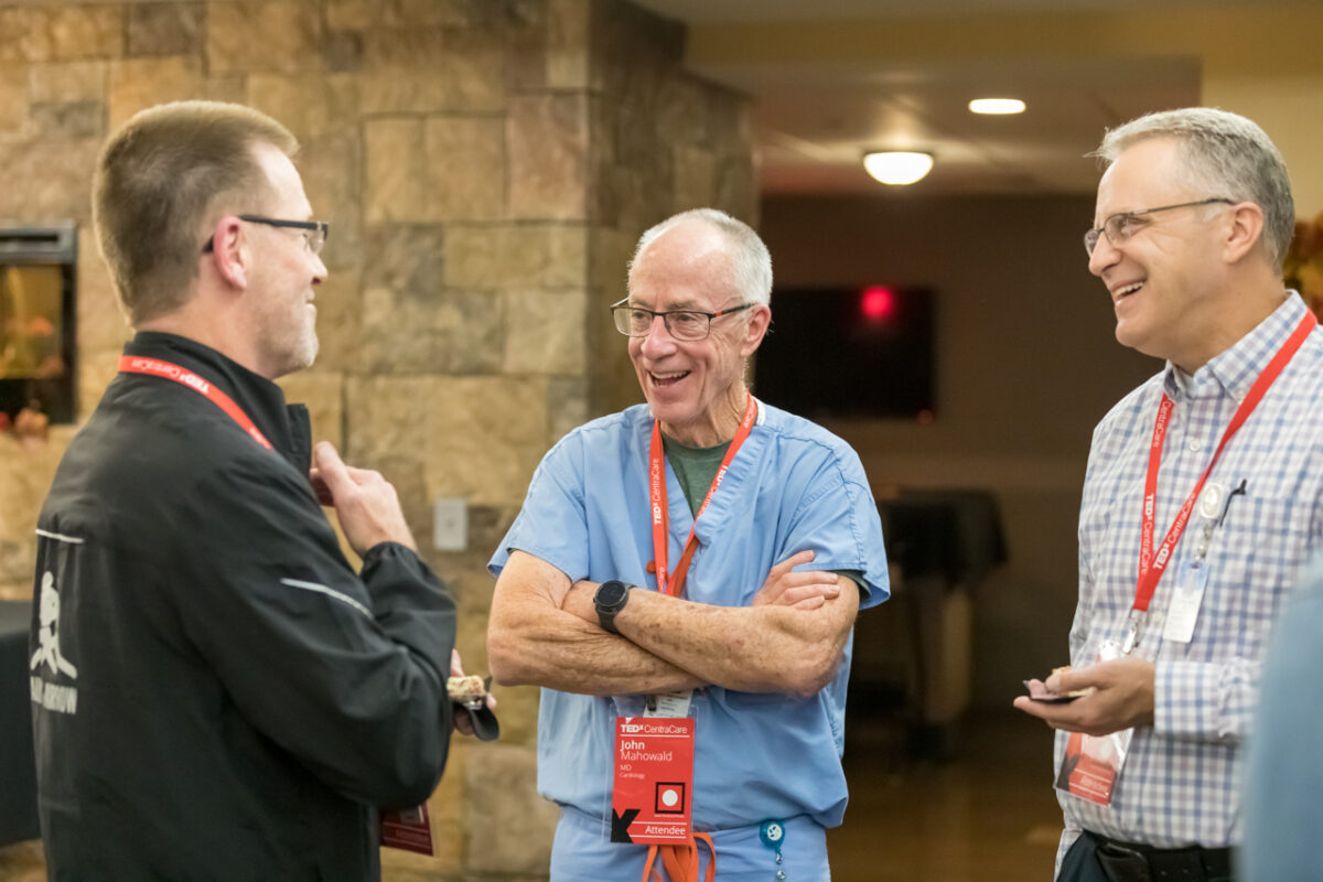 Physician colleagues at the TEDxCentraCare reception