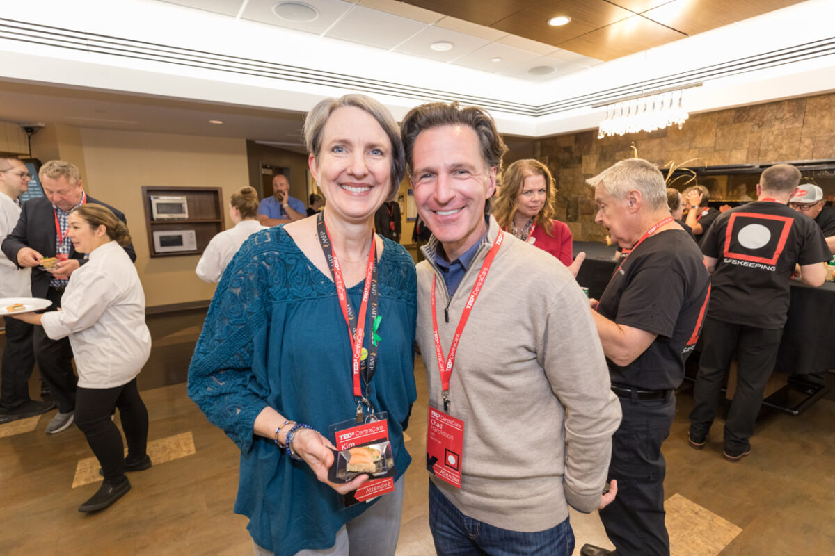 Doctors Tjaden and Haroldson at the TEDxCentraCare reception