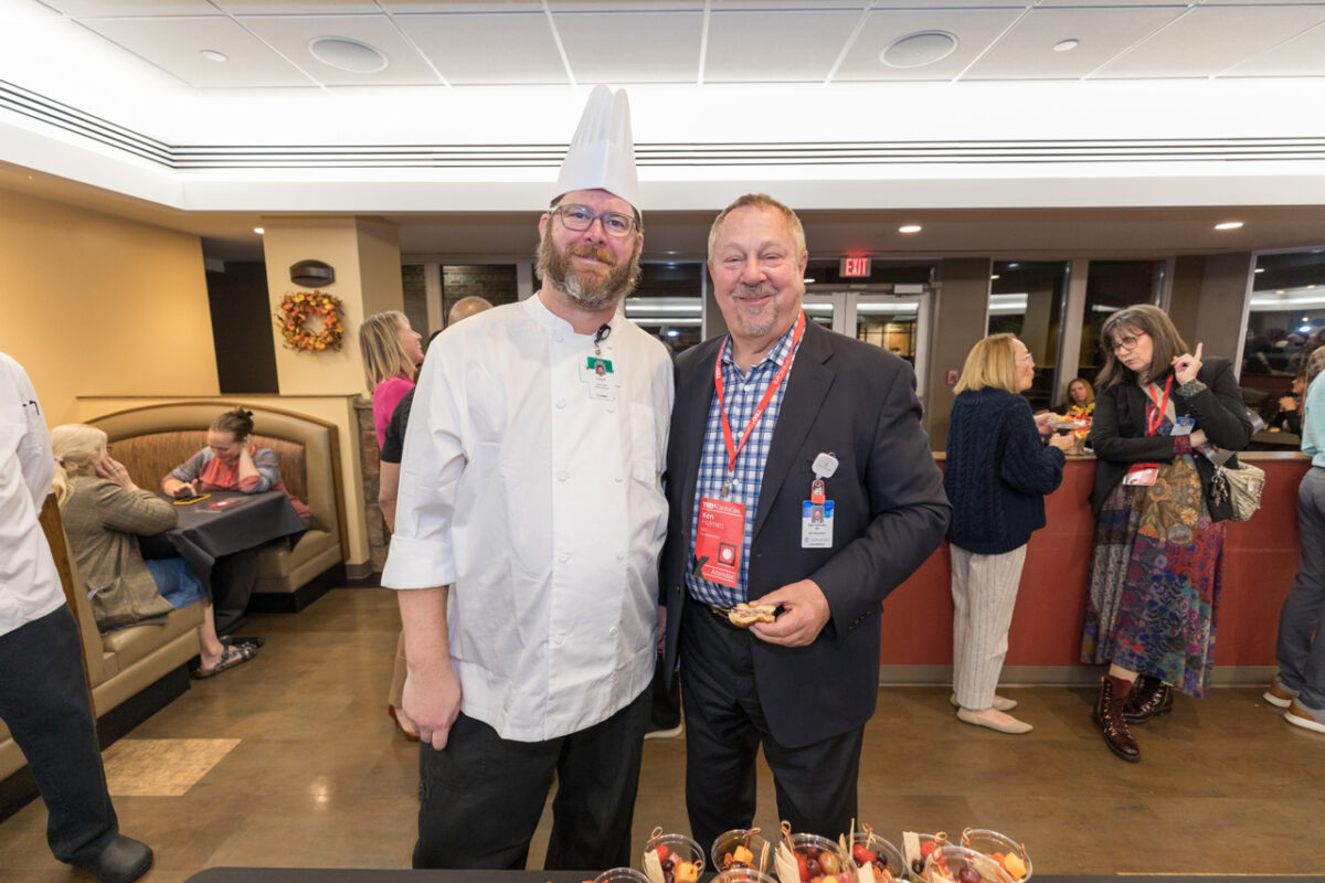 CEO Ken Holmen with top chef at the TEDxCentraCare reception