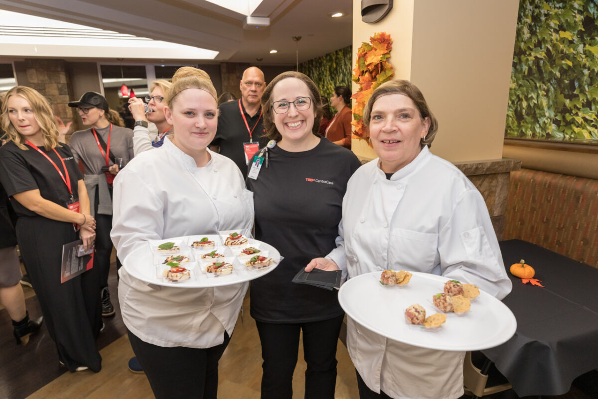 Catering leader and volunteers made the TEDxCentraCare reception special