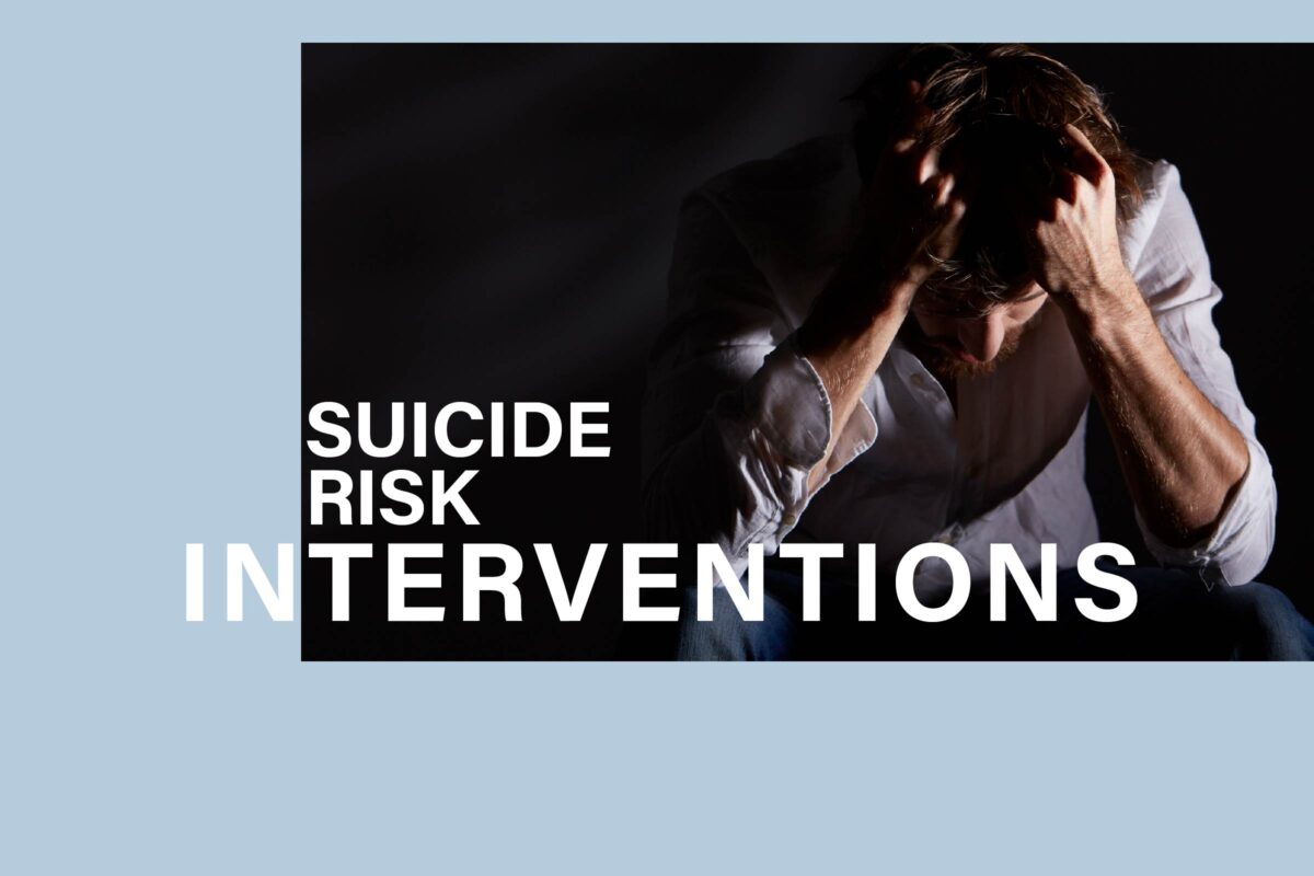 Photo of a young man with his head in his hands, promoting the May CME on the topic of Suicide Risk Interventions