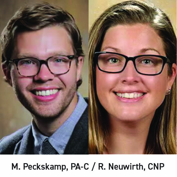 Photo of Matt Peckskamp, PA-C, and Rebecca Neuwirth, CNP