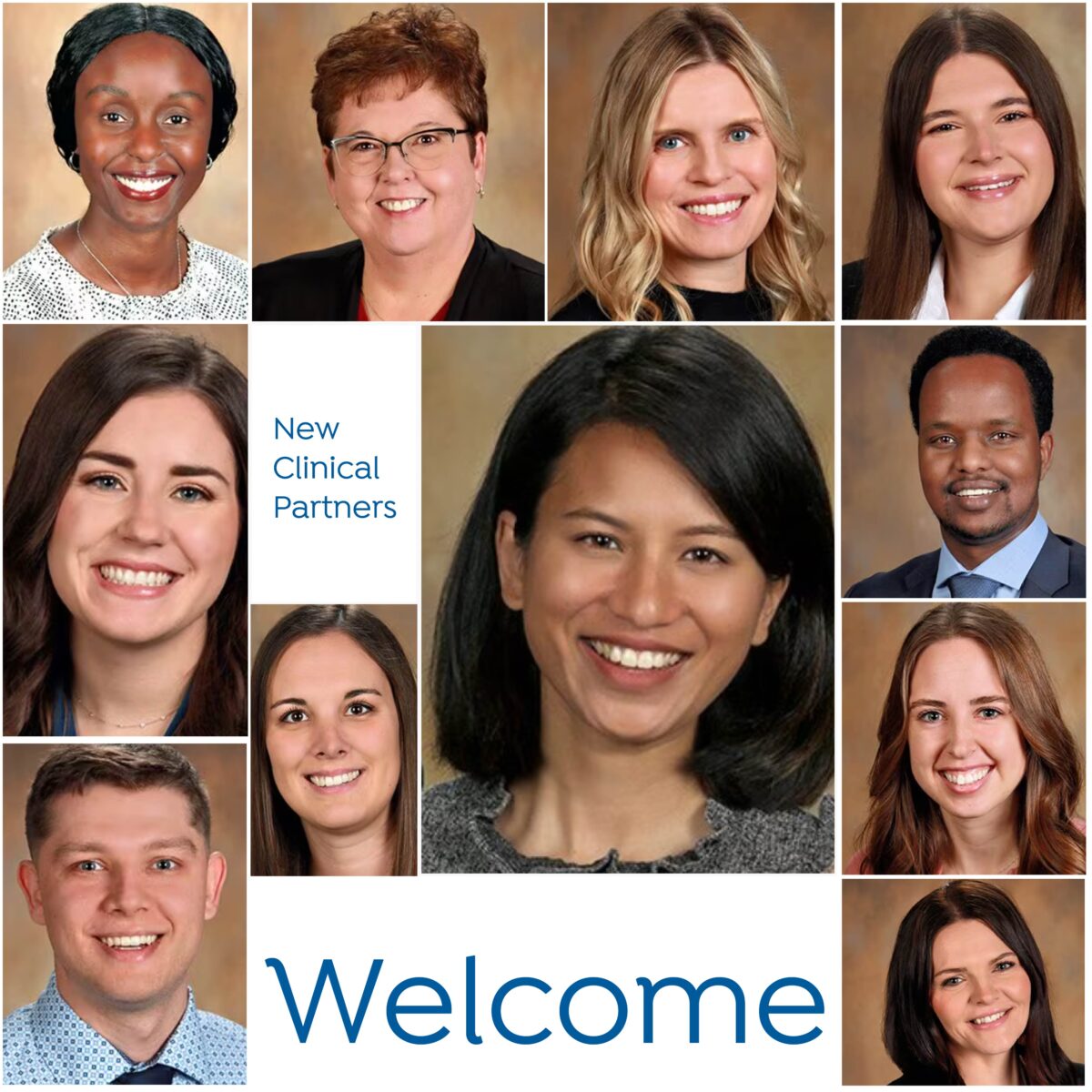 Photo collage of 11 new clinical partners