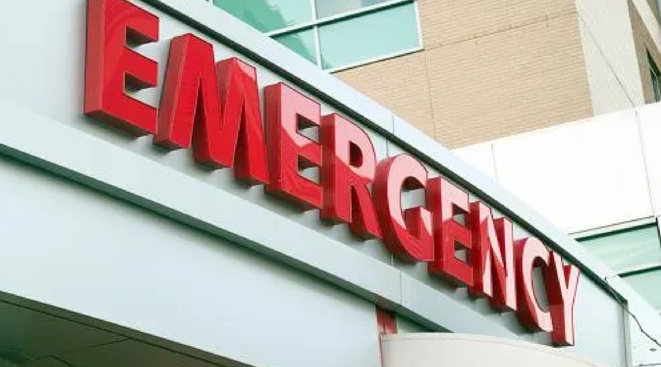 Photo of the Emergency sign above entrance at St. Cloud Hospital