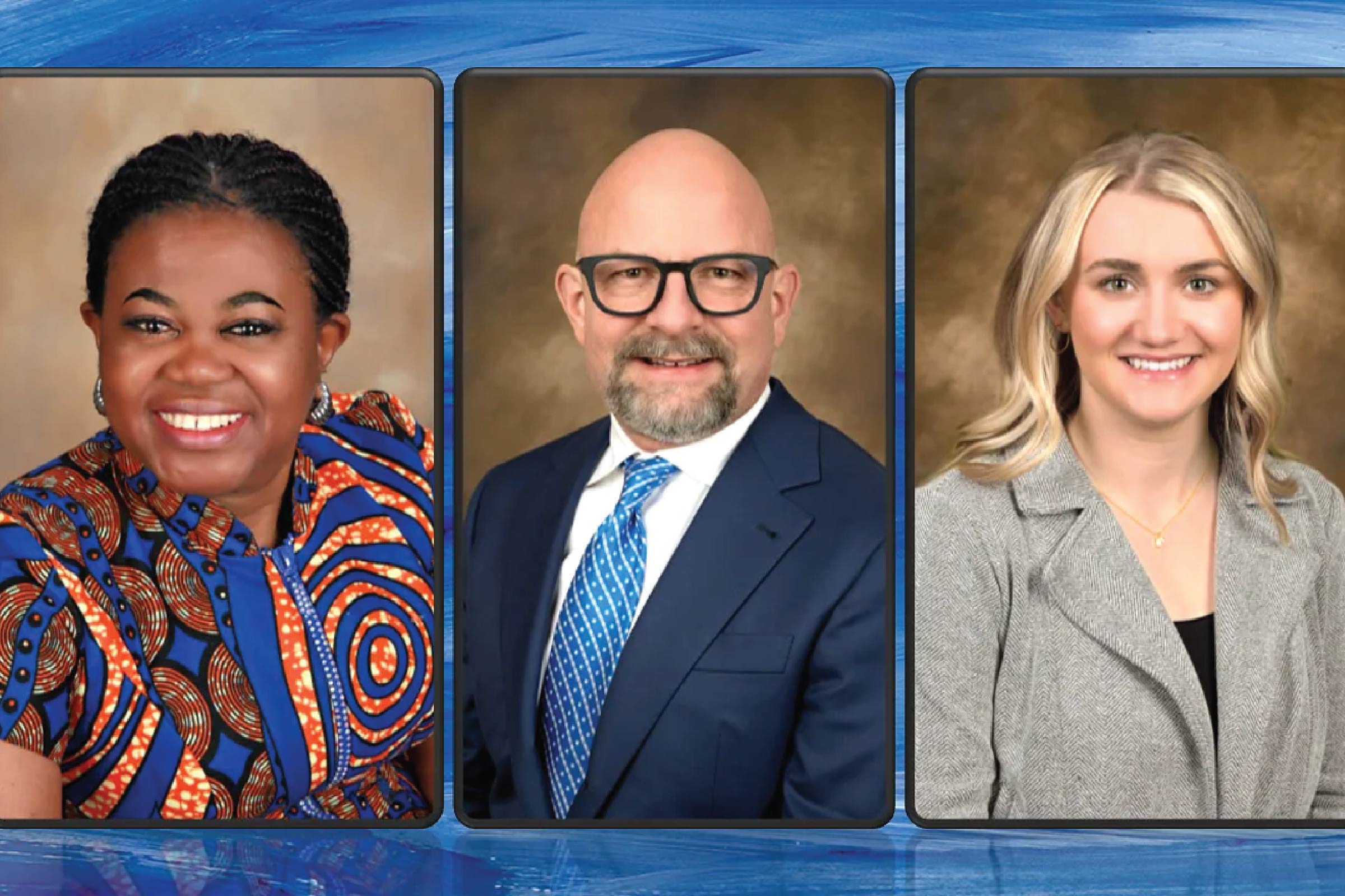 Photos of three new clinical partners: Nkeiruka Ogbonna, DNP, APRN, CNP, William Madland, MD, Shawnda (Rausch) Tosel, CNP