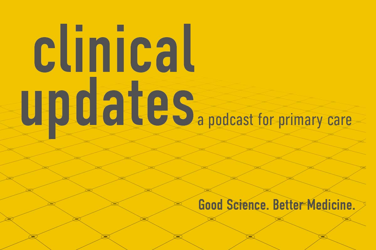 Graphical grid with Clinical Updates text atop