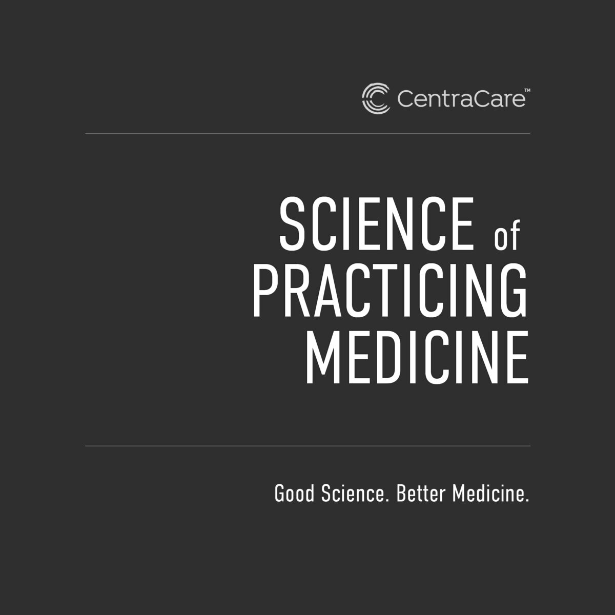 Text-based graphic for the Science of Practicing Medicine podcast cover art