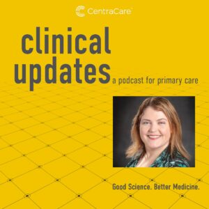 Photo of Neurologist Kathleen Rieke, MD, on the Clinical Updates podcast episode 16, featuring a seizures and epilepsy