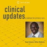 Clinical Updates Podcast cover art with Yaga Saine, APRN, CNP, featured on the topic of Hypertension Management