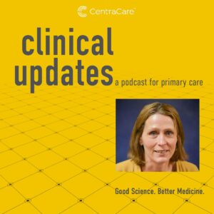 Photo of Sarah Greeley Tanner, OTR/L, on the cover of Clinical Updates podcast featuring Lymphedema