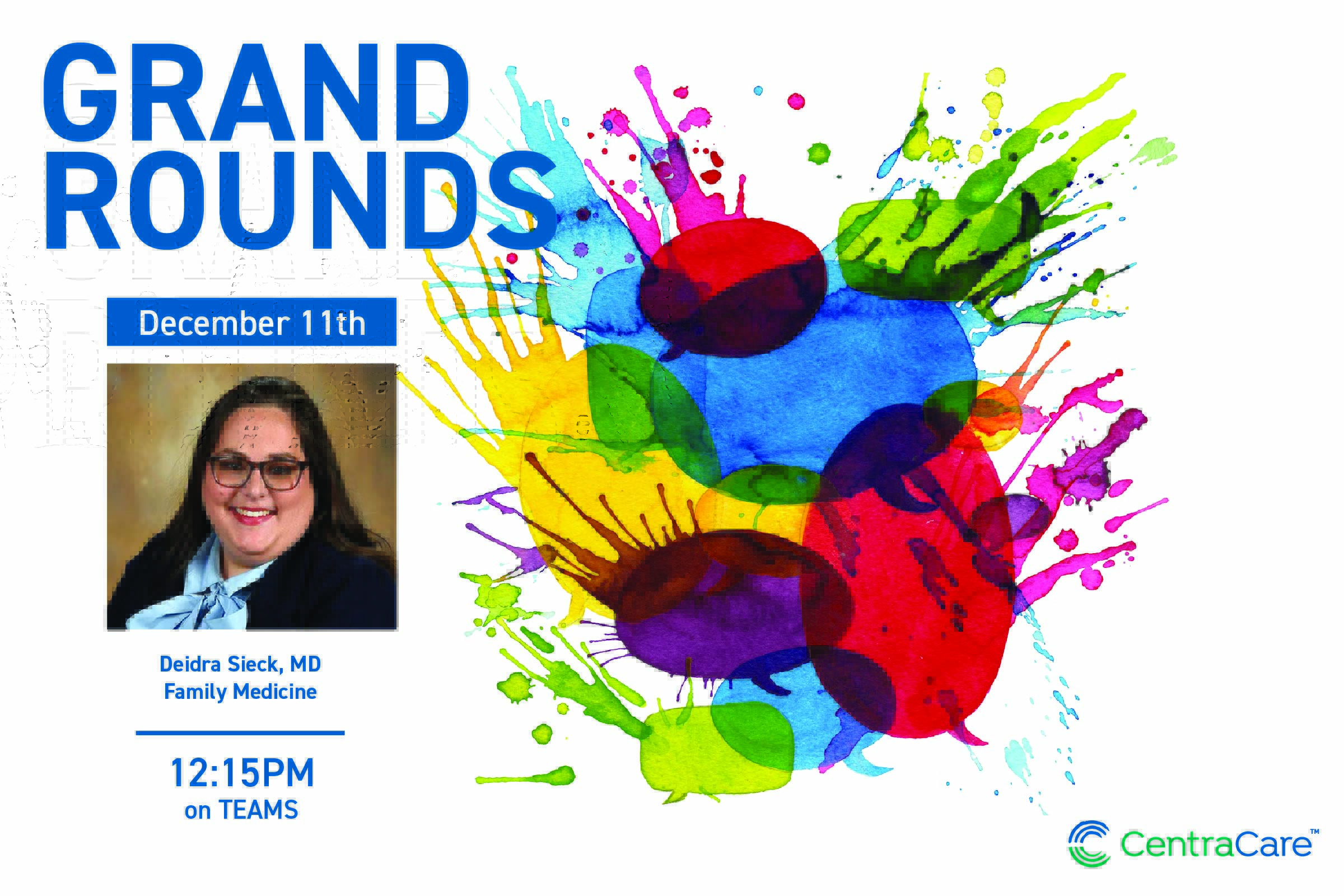 Photo of physician Deidra Sieck, MD, who will present the December Grand Rounds case