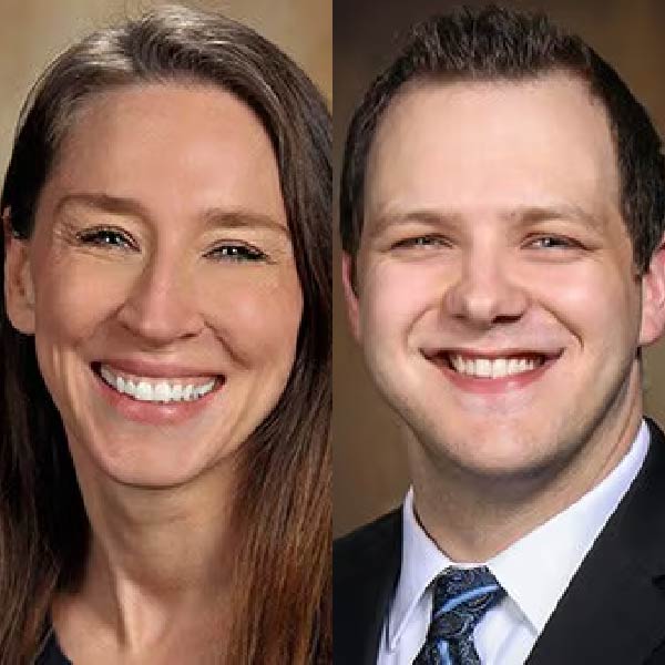 Side by side photos of Emily Johnson, PA-C, and Steve Lindblom, PA-C, CAQ-OS